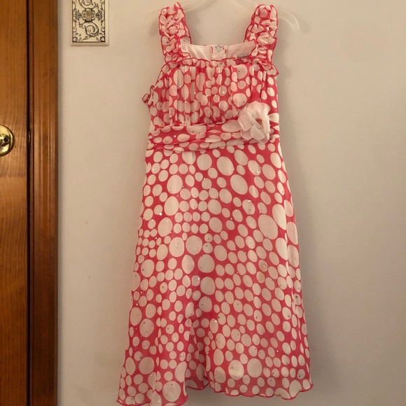 Young Girl's Summer Polka Dot Dress - Picture 1 of 4